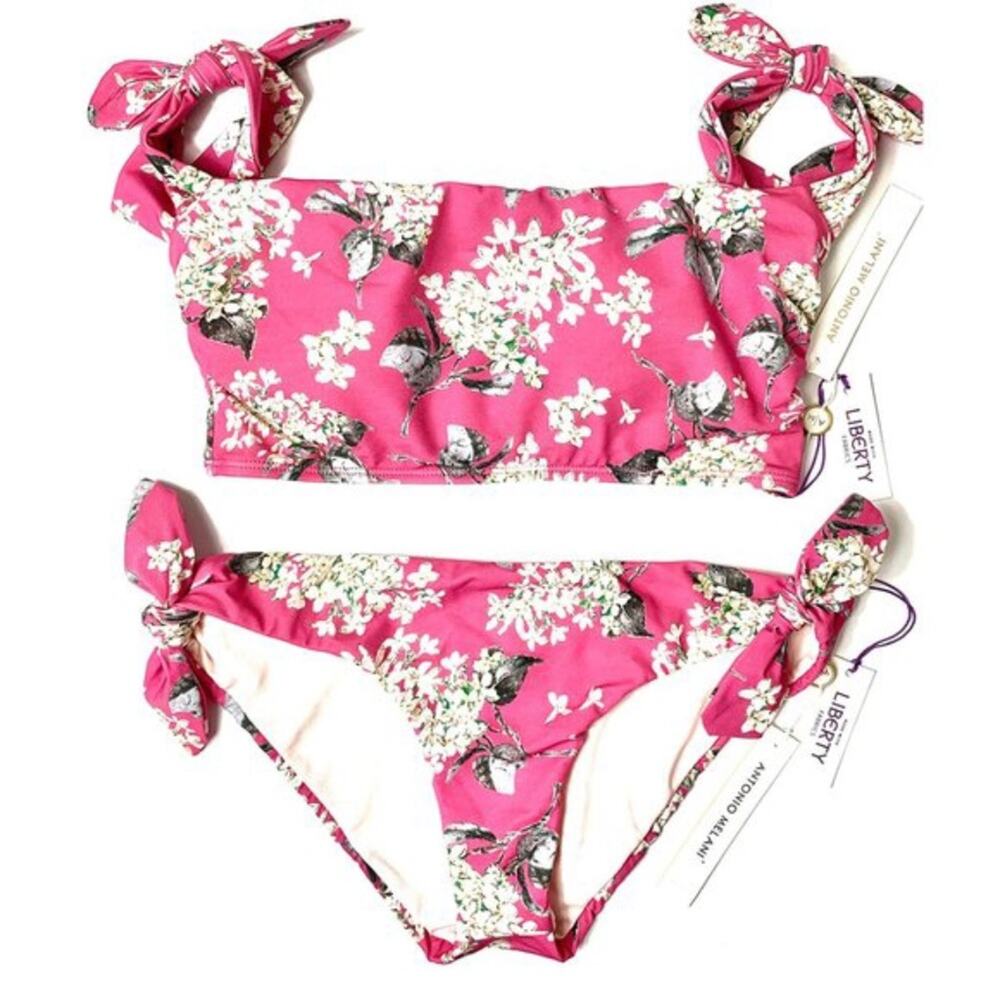 ANTONIO MELANI $166 NWT Floral Pink Bikini Swim 2 PC SET – Size 10